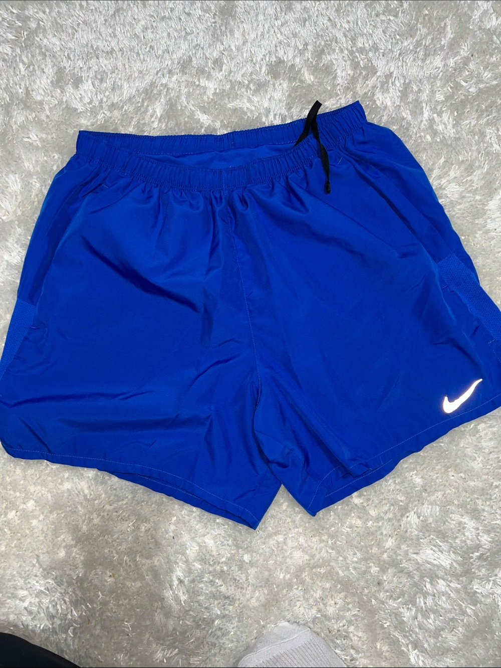 Men’s Nike Blue Athletic Shorts with White Swoosh size M